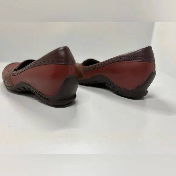Merrell Plaza Moc Wedge Moccasins Dark Autumn Leather Slip-ons size 6.5 - Picture 6 of 8